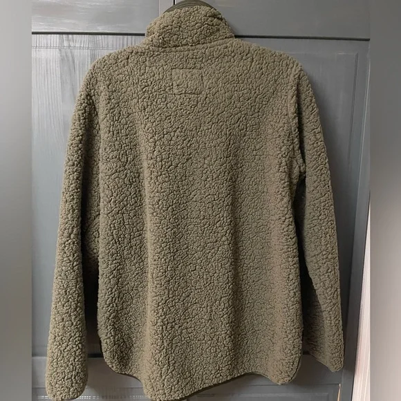 Abercrombie & Fitch Olive Green Sherpa Hoodie - Picture 5 of 5